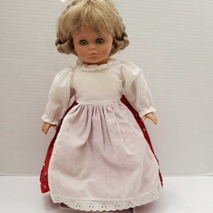 Vintage Lissi Batz Doll Blue Eyes Blonde Braided Hair Bow Country Costume German